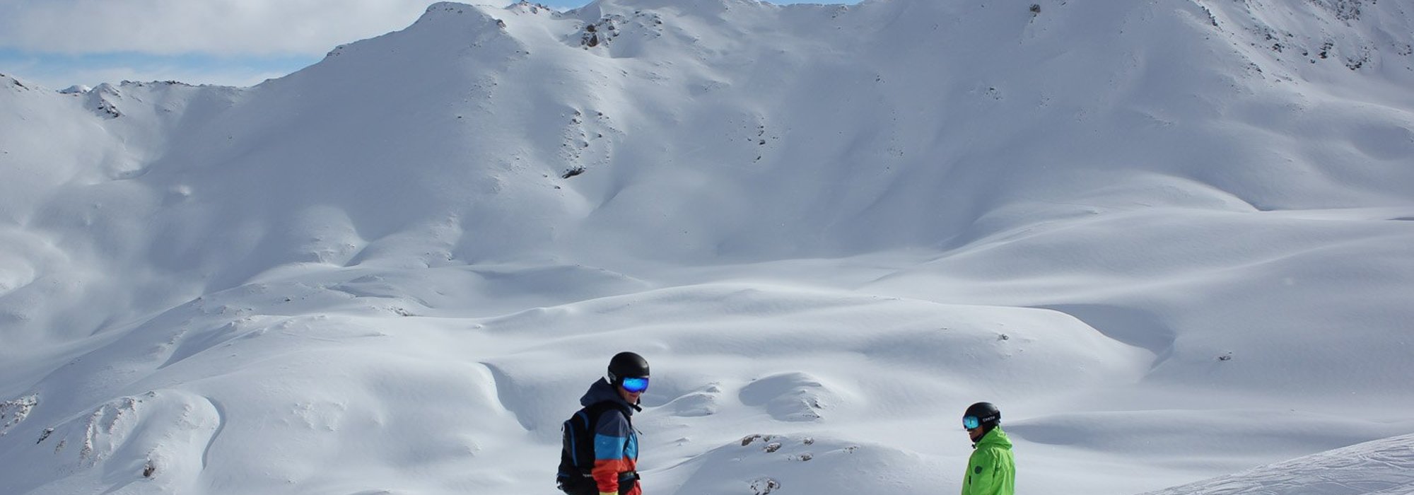 Skiers above Tignes, home to this Tignes ski deal