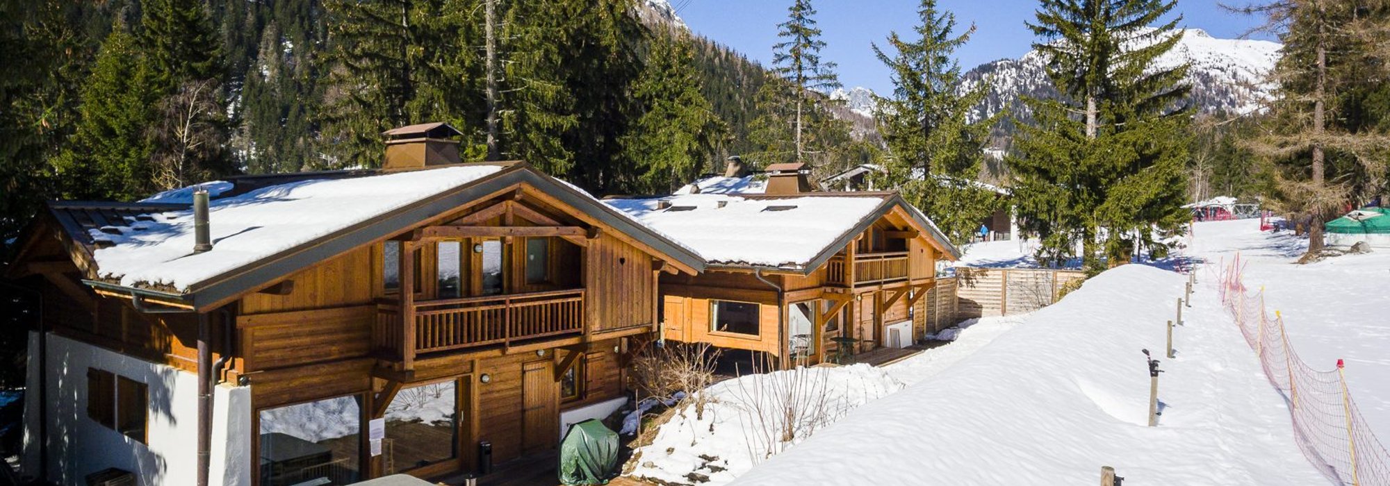 SkiWeekends Chalet Hideaway catered chalets in Argentière with the Grands Montets gondola overhead