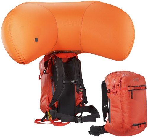 Arcteryx Voltair 20 avalanche airbag Backpack Cayenne red activated