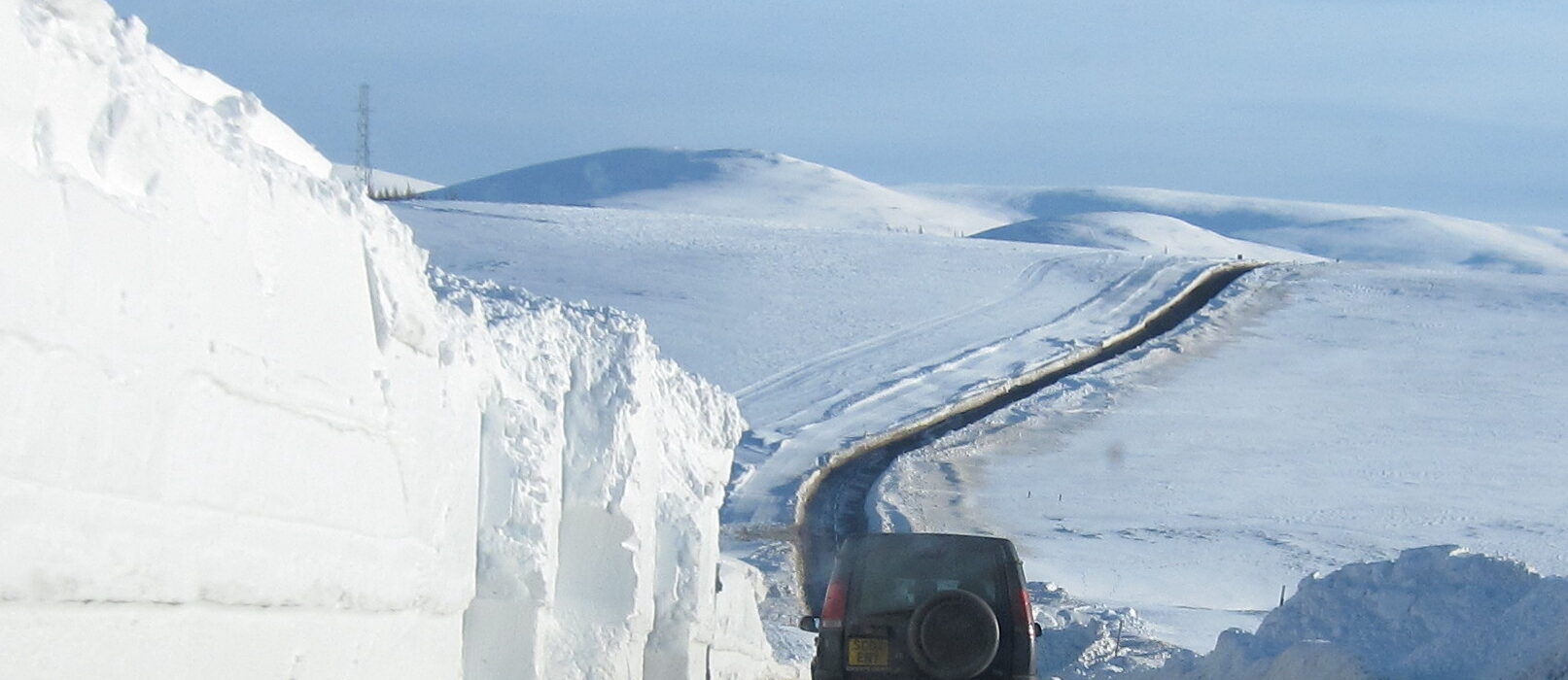 Great snow and black road at the Lecht 4th March 2010 3
