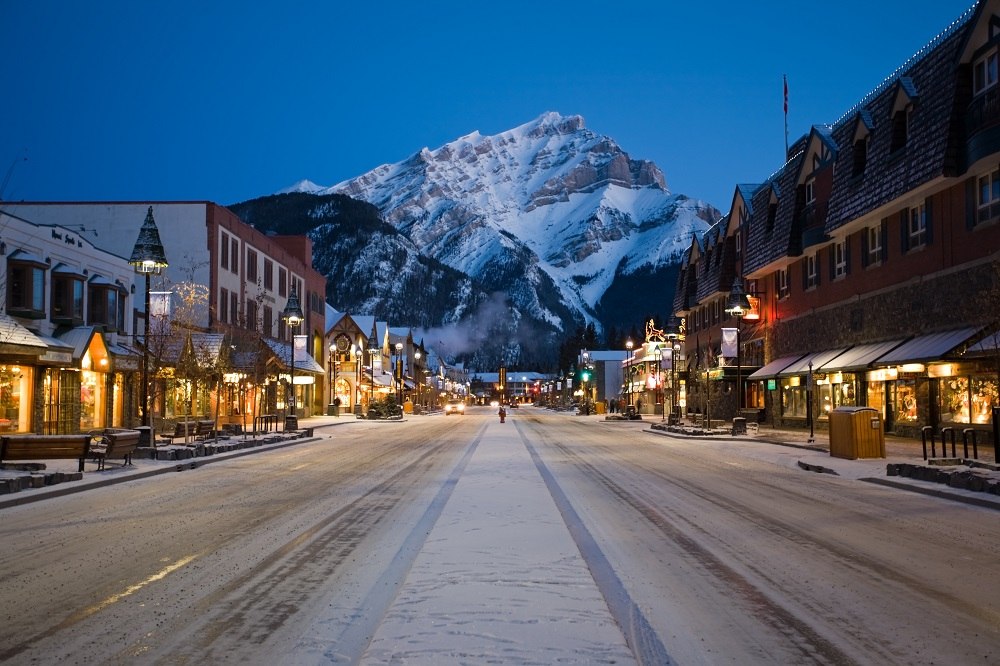 Destination Signature Banff Avenue Nightime Winter Paul Zizka 11 Horizontal1