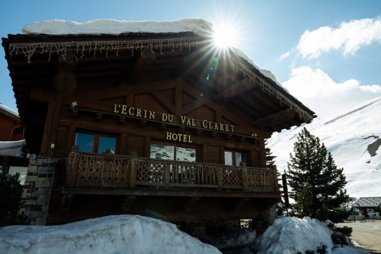 Mark Warner Chalet Hotel L’Ecrin du Val Claret in Tignes on a sunny winter day