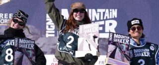 Kirsty Muir competing in the Freeski Slopestyle World Cup in Tignes