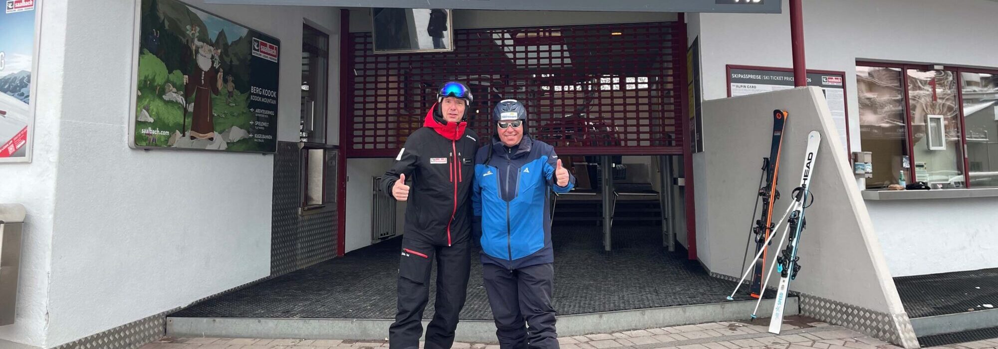 Fresh snow skiing in Saalbach Hinterglemm during Oliver Kern world record attempt