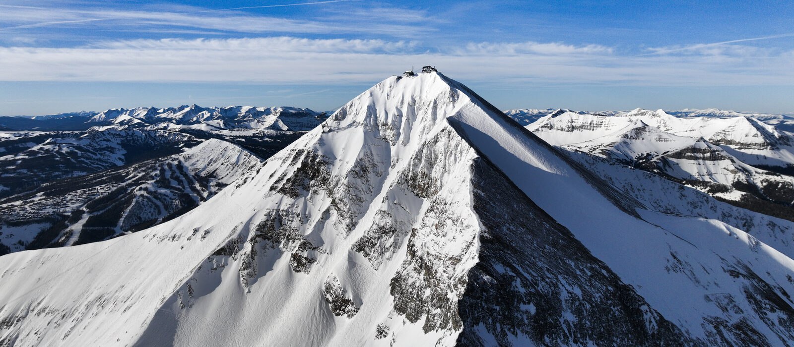 Lone Peak at Big Sky Resort in Montana, one of the least crowded major ski resorts in the USA